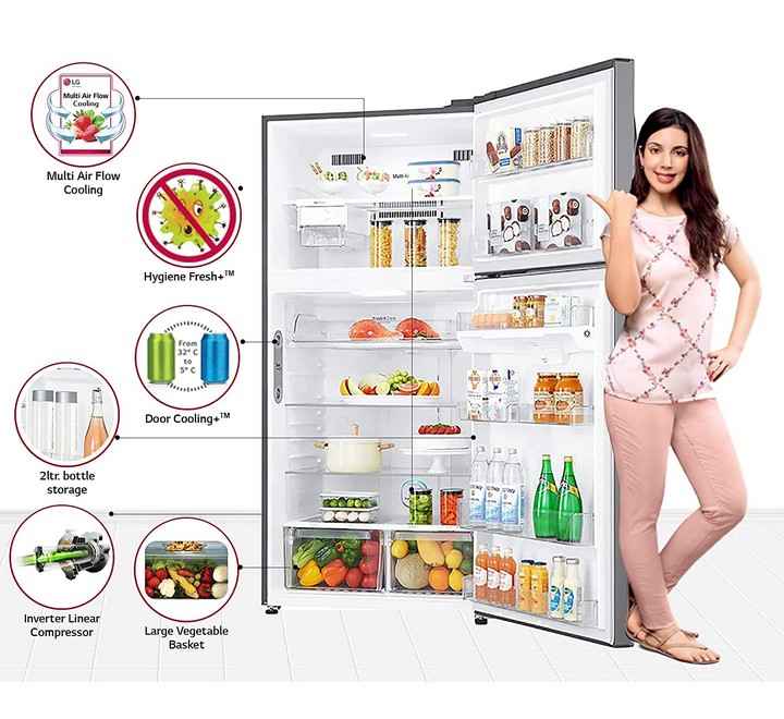 LG 630 Litres 3 Star Frost Free Inverter Double Door Refrigerator (Smart Diagnosis GR-H812HLHQ.APZQEBN Shiny Steel)